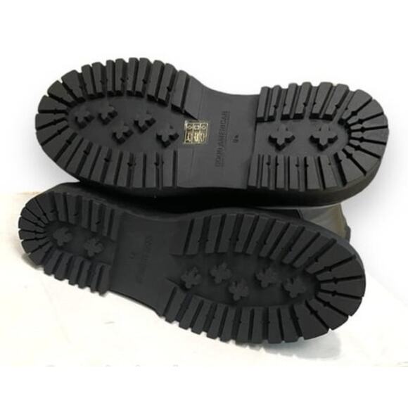 Good American Black Faux Leather Chelsea Lug Sole Pull On Combat Boots 11 NEW - Picture 9 of 10